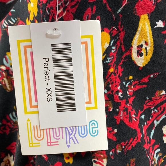 LuLaRoe Perfect T Size XXS Swing Shirt Flirty NWT New Black Red Yellow Tee - Picture 4 of 8